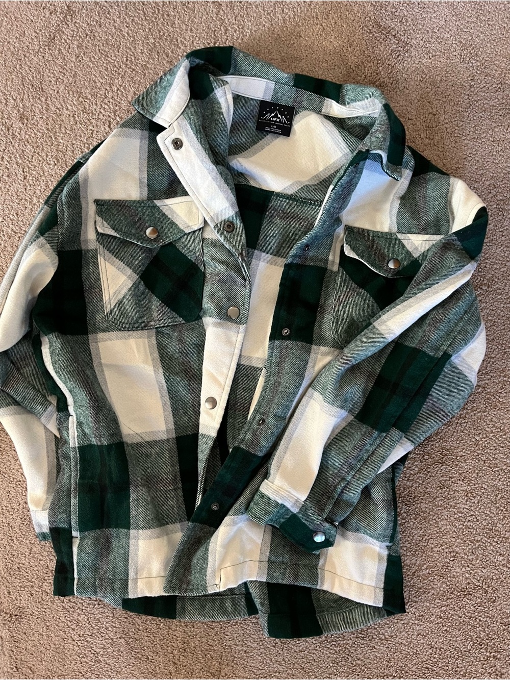 NEW Plaid Button-Front Shirt Jacket